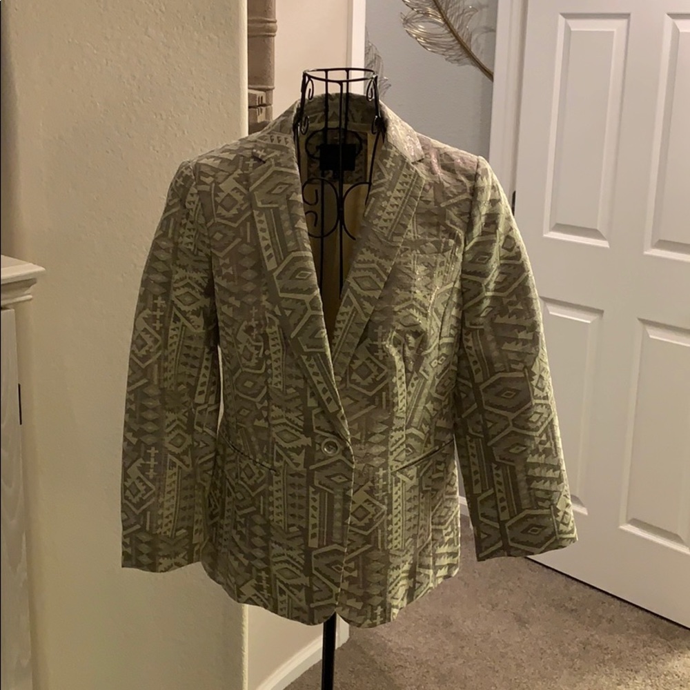 Metallic Print One Button Blazer - image 1